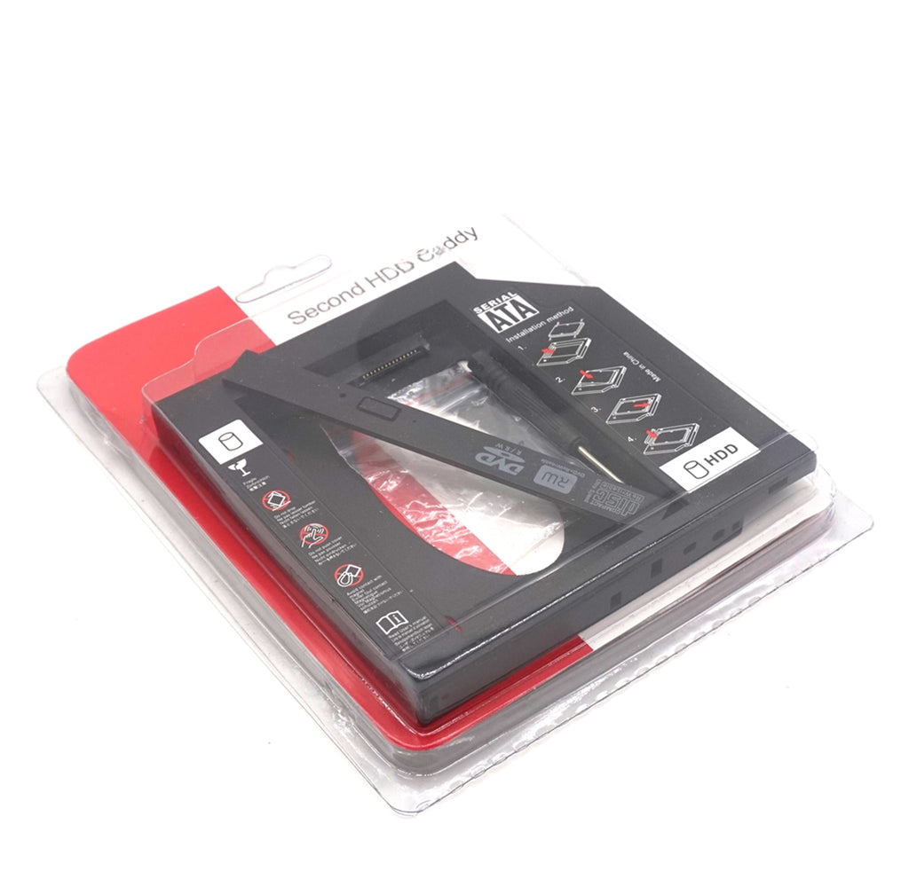 Plugadget Plastic Second 2nd HDD Caddy 12.7mm SATA 3.0 Optibay 2.5'' SSD DVD Hard Disk Driver Case CD-ROM Adapter Box Enclosure