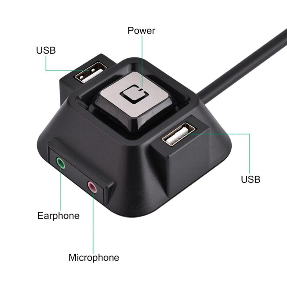 Plugadget PC Practical Desktop Computer Case Power Supply on/off Reset HDD Button Switch Cable 1.2M