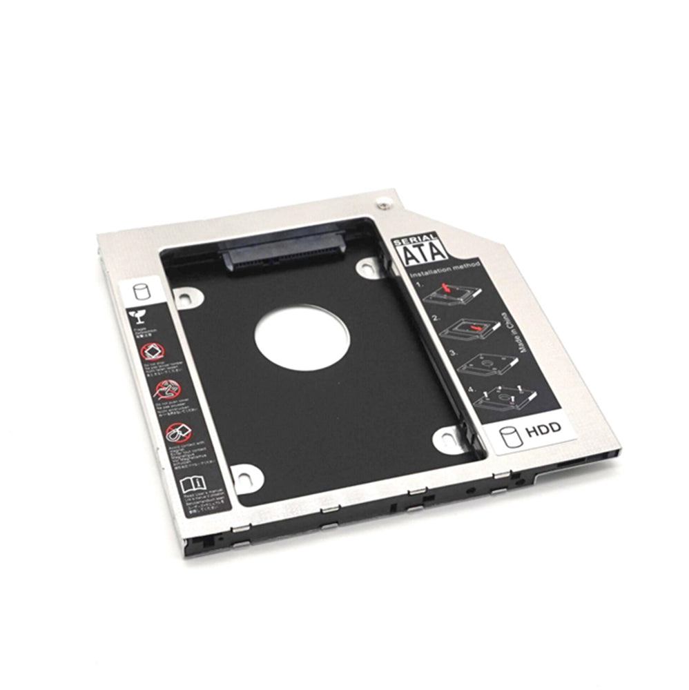 Plugadget Universal SATA 3.0 2nd HDD Caddy 9.5mm for 2.5" 2TB SSD Case Hard Disk Enclosure with LED for Laptop DVD-ROM Optical Bay