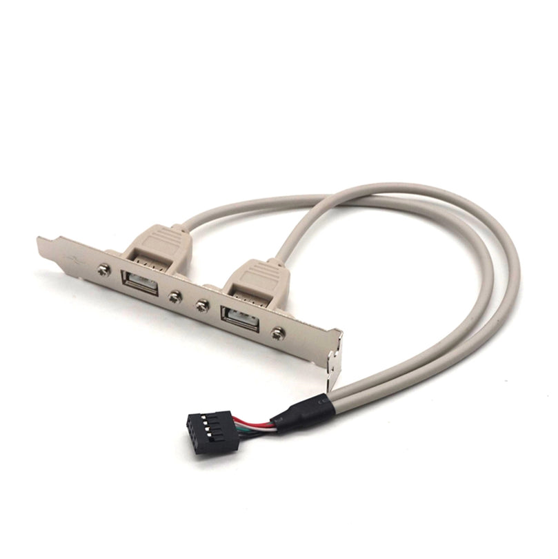 Plugadget 2PCS 2 Port USB2.0 Motherboard Rear Panel Expansion Bracket Host Adapter