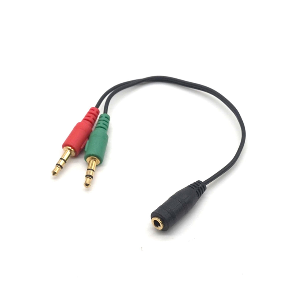 Plugadget 2PCS 3.5mm Y Splitter 2 Jack Male to 1 Female Headphone Mic Audio Adapter Cable 3.5mm Female to 2 Male Extension Cable