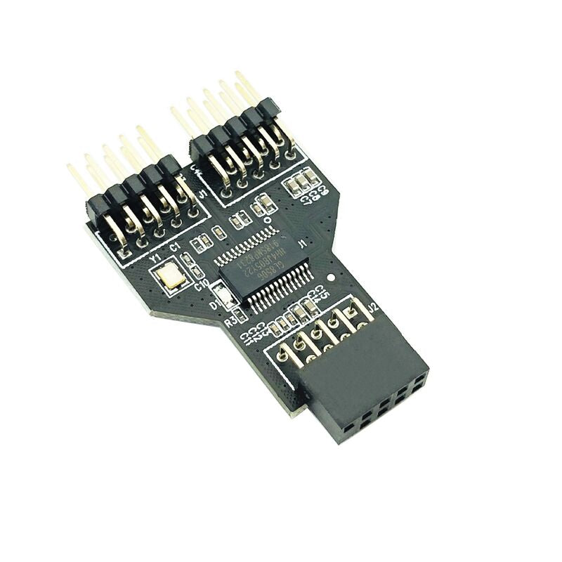 Plugadget USB2.0 9 PIN Female to Dual USB2.0 9 Pin Male Adapter USB 2.0 9Pin to Dual USB 2.0 9PIN Converter Adapter USB HUB Expansion Card