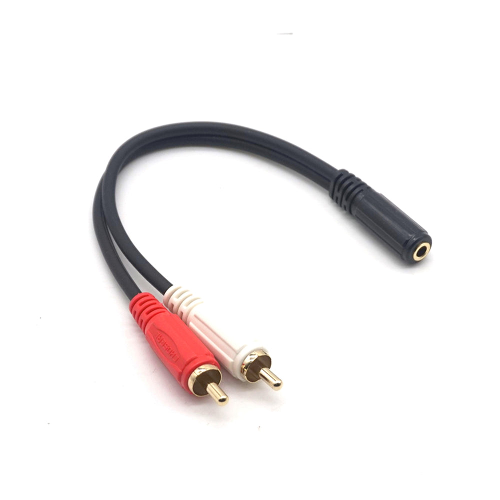 Plugadget RCA Cable Stereo Audio Video Adapter 3.5mm Cable Double Female Jack To 2RCA Male Socket 3.5 Y Plug Converter