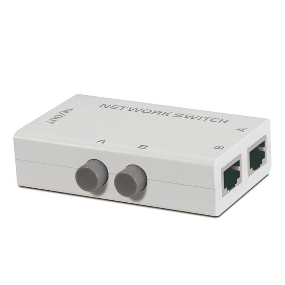 2Port RJ45 Gigabit Ethernet RJ45 Network Switch Splitter Selector Box  100M/1000M 