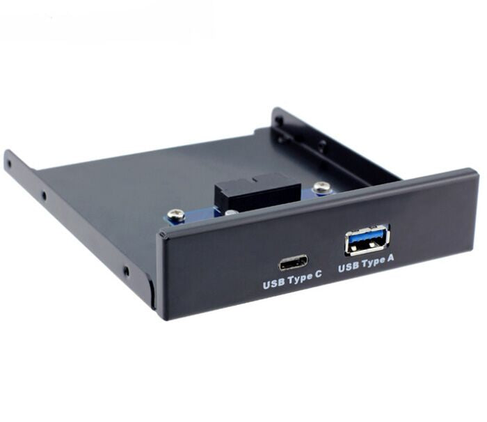 Plugadget USB 3.0 Type-A & USB 3.1 Type-C USB-C Dual Port to Motherboard 20 Pin Front Panel for 3.5" Floppy Bay