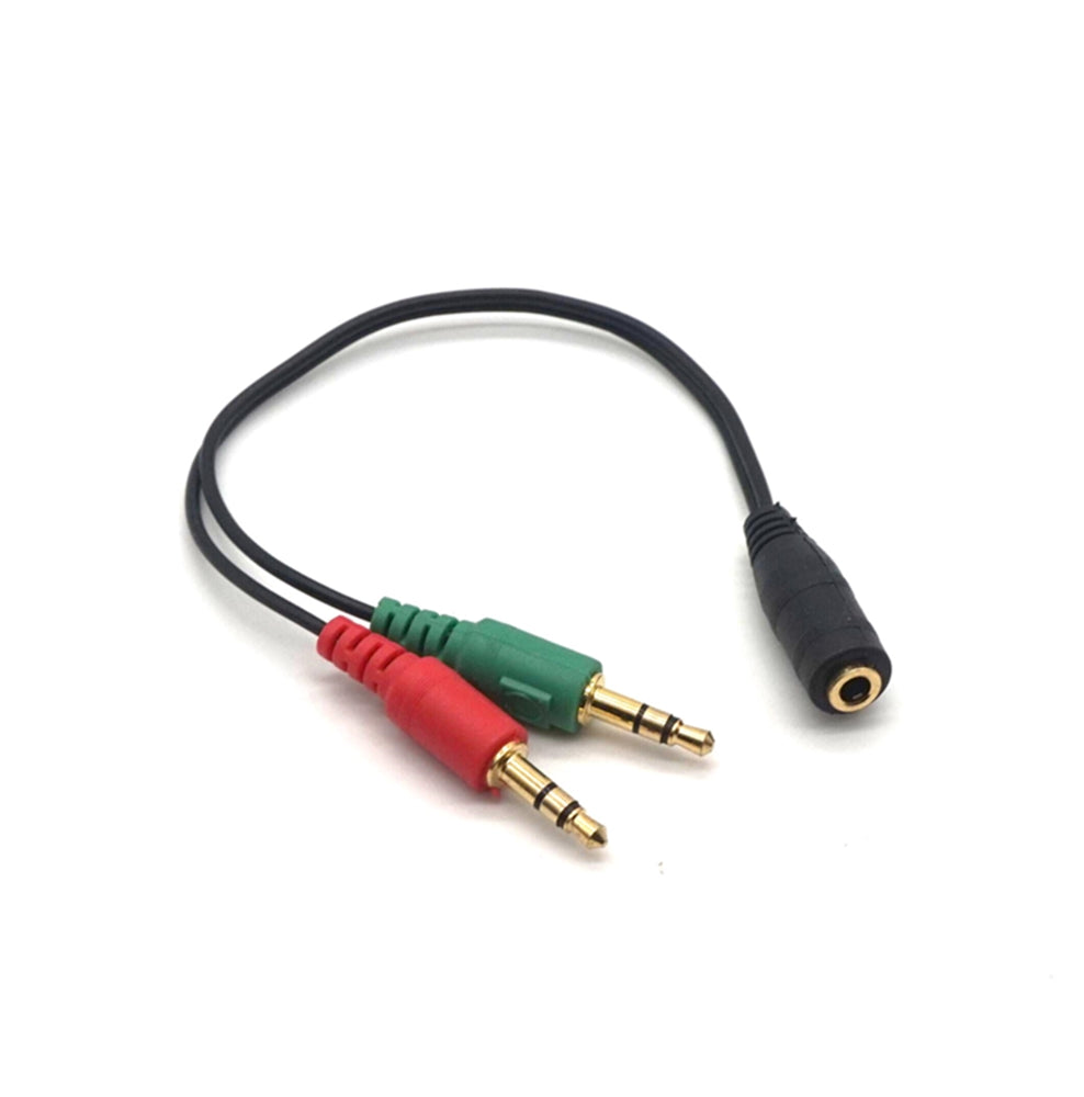 Plugadget 2PCS 3.5mm Y Splitter 2 Jack Male to 1 Female Headphone Mic Audio Adapter Cable 3.5mm Female to 2 Male Extension Cable