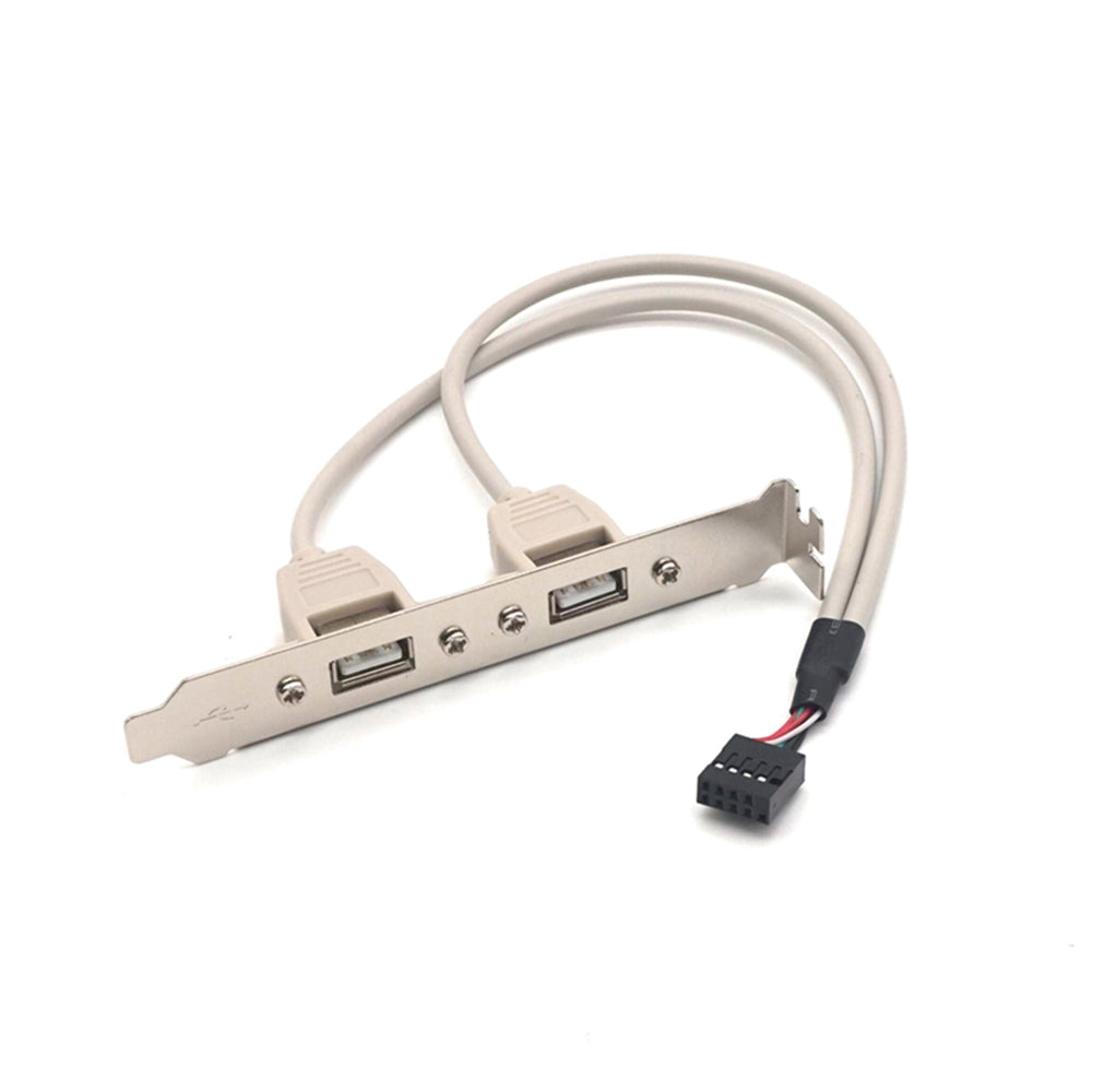 Plugadget 2PCS 2 Port USB2.0 Motherboard Rear Panel Expansion Bracket Host Adapter