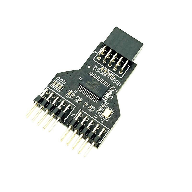 Plugadget USB2.0 9 PIN Female to Dual USB2.0 9 Pin Male Adapter USB 2.0 9Pin to Dual USB 2.0 9PIN Converter Adapter USB HUB Expansion Card