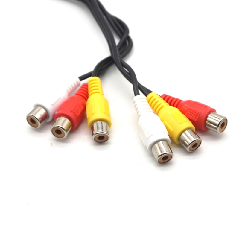 2pcs Plugadget RCA Cable 3 RCA Male Jack to 6 RCA Female Plug Splitter Audio Video AV Adapter Cable