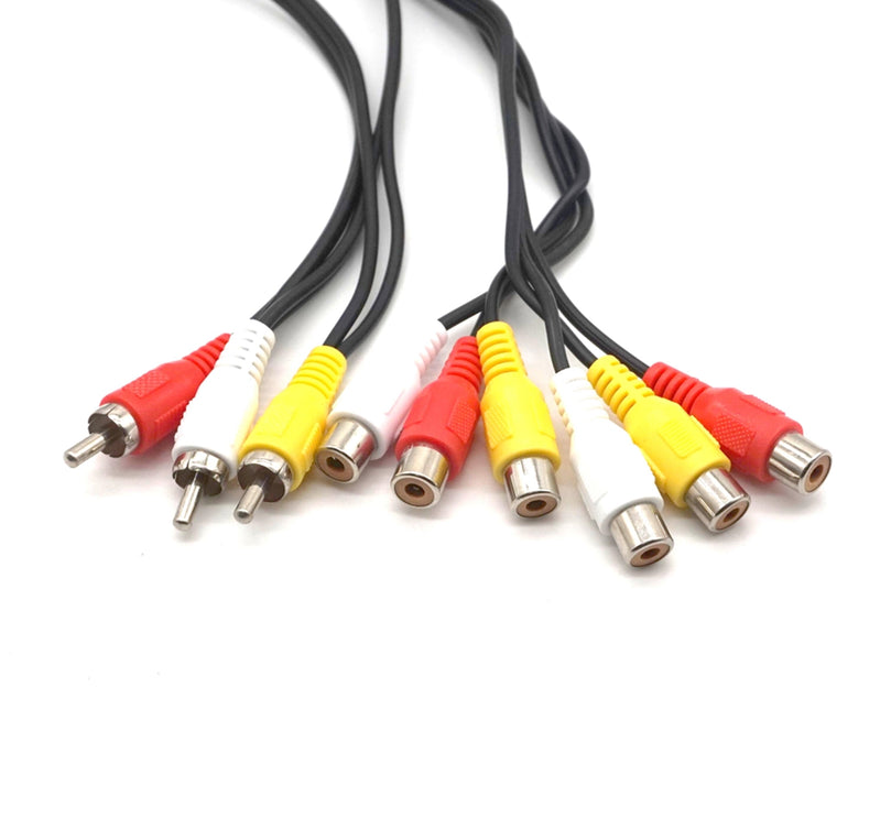2pcs Plugadget RCA Cable 3 RCA Male Jack to 6 RCA Female Plug Splitter Audio Video AV Adapter Cable