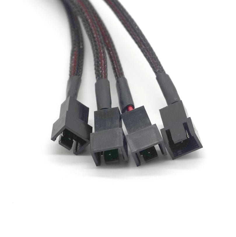 Plugadget 15 Pin SATA Cable Male to 4-Port Cooler Cooling Fan 3 Pin Socket 12V Power Supply Cable CORD 22AWG Wire for PC DIY