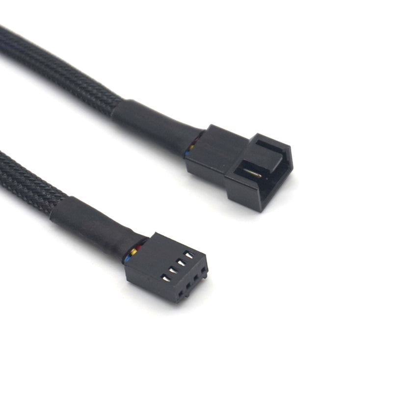 Plugadget 2pcs Computer Motherboard 4Pin Female To PWM Fan 4 Pin Male Power Extension Cable Cord Wire PC Cooler Parts 25cm