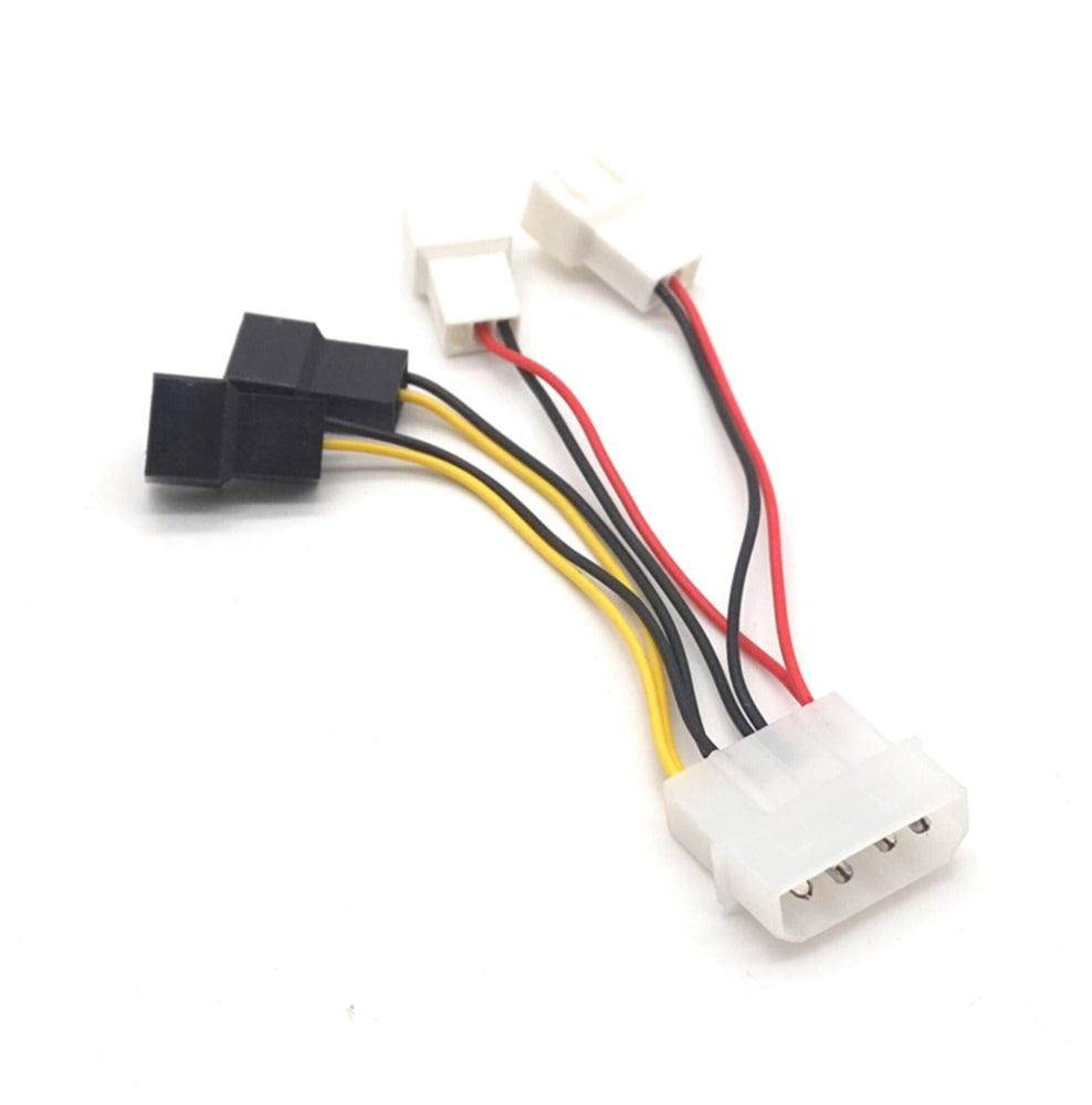 Plugadget 2pcs 4 Pin PC CPU Fan Power Cables 4pin Molex to 3Pin Power Supply Adapter Connector Fan Adapter Cable For Computer Cooling fan