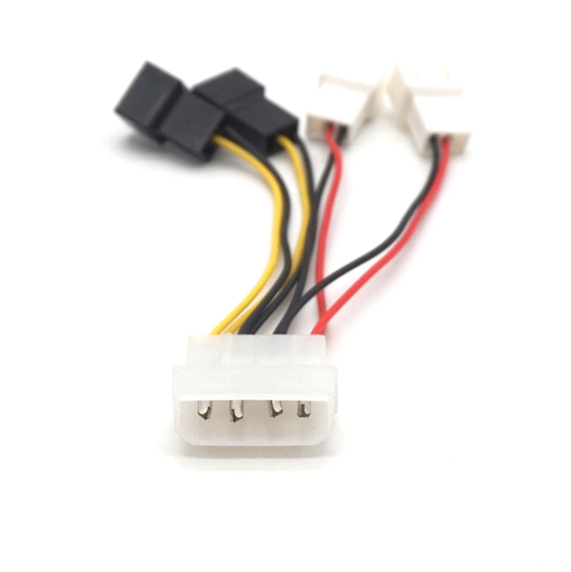 Plugadget 2pcs 4 Pin PC CPU Fan Power Cables 4pin Molex to 3Pin Power Supply Adapter Connector Fan Adapter Cable For Computer Cooling fan
