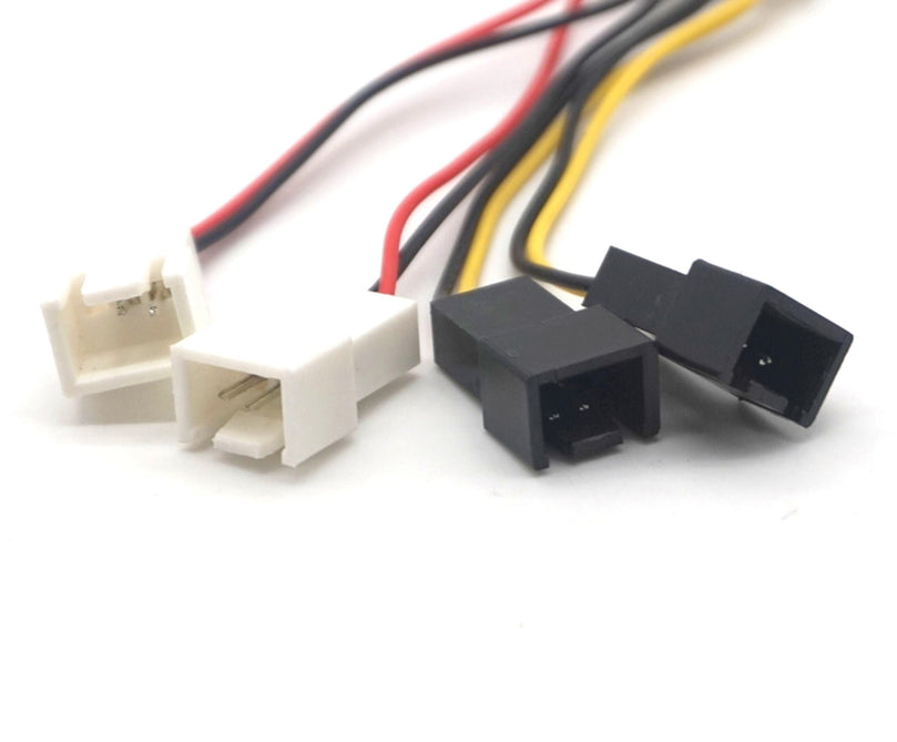 Plugadget 2pcs 4 Pin PC CPU Fan Power Cables 4pin Molex to 3Pin Power Supply Adapter Connector Fan Adapter Cable For Computer Cooling fan