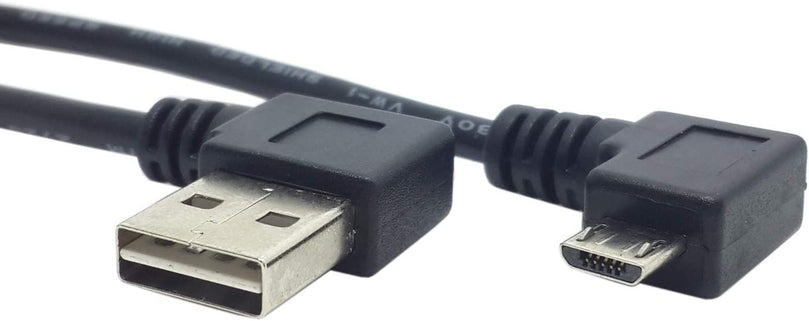 Plugadget Reversible Left Right Angled 90 Degree USB 2.0 Male to Right Angled Micro USB 5Pin Male Cable 25cm