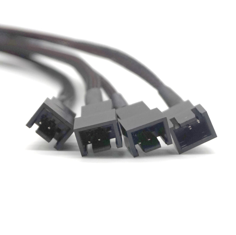 Plugadget 15 Pin SATA Cable Male to 4-Port Cooler Cooling Fan 3 Pin Socket 12V Power Supply Cable CORD 22AWG Wire for PC DIY