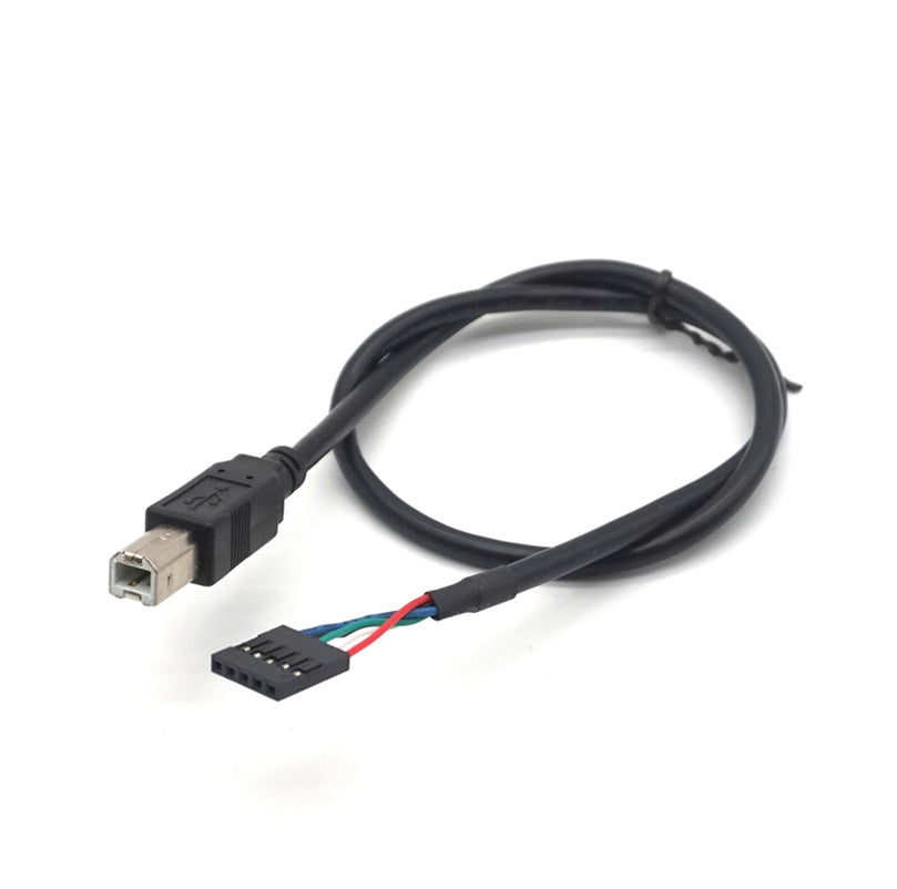 Plugadget 2PCS USB 2.0 Type B Male to Dupont 5 Pin Female Header Motherboard Cable For Printer 50cm(1.6ft)