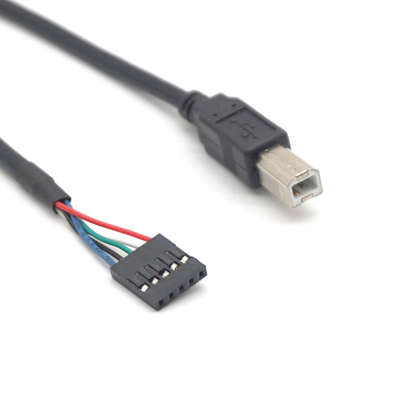 Plugadget 2PCS USB 2.0 Type B Male to Dupont 5 Pin Female Header Motherboard Cable For Printer 50cm(1.6ft)