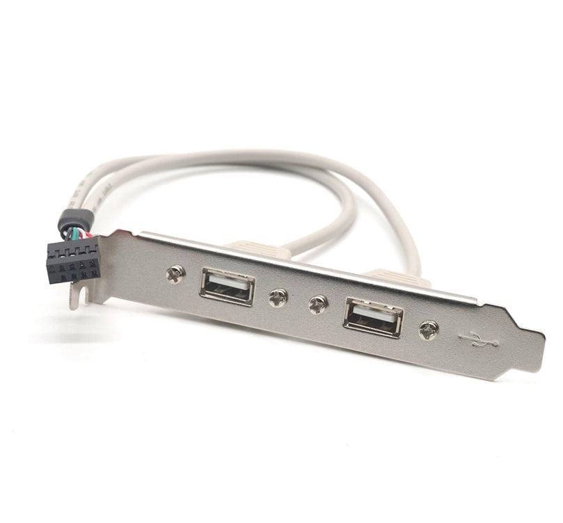 Plugadget 2PCS 2 Port USB2.0 Motherboard Rear Panel Expansion Bracket Host Adapter