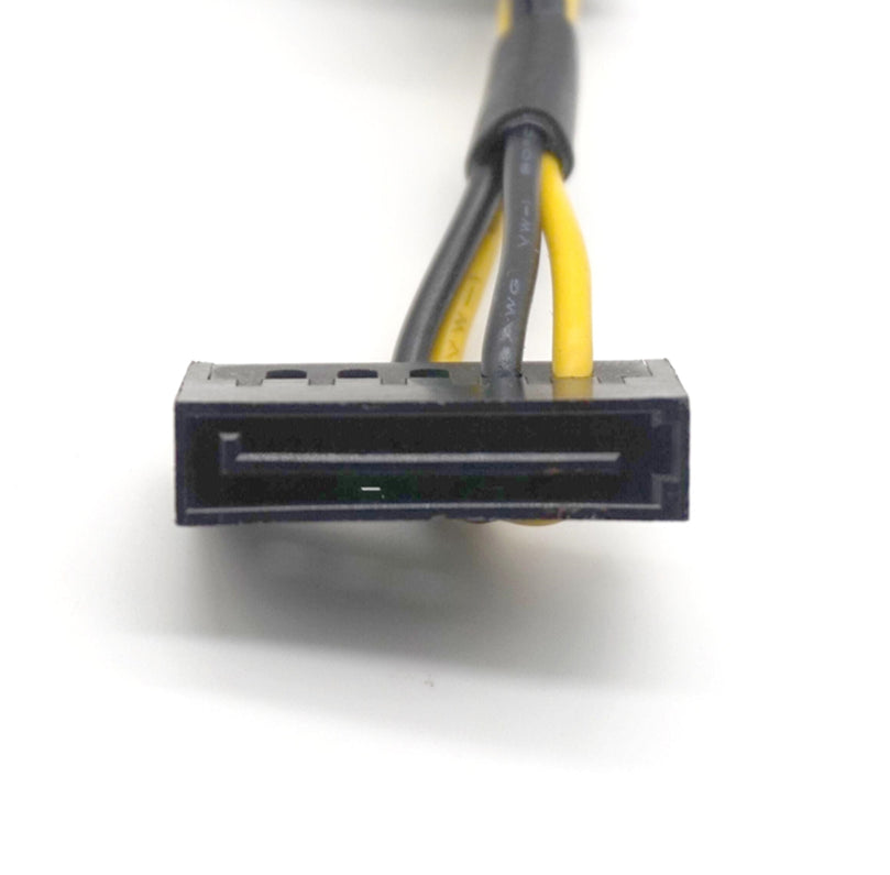 Plugadget 15 Pin SATA Cable Male to 4-Port Cooler Cooling Fan 3 Pin Socket 12V Power Supply Cable CORD 22AWG Wire for PC DIY