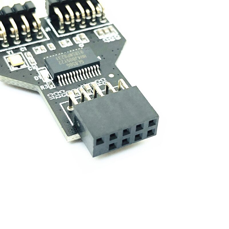 Plugadget USB2.0 9 PIN Female to Dual USB2.0 9 Pin Male Adapter USB 2.0 9Pin to Dual USB 2.0 9PIN Converter Adapter USB HUB Expansion Card