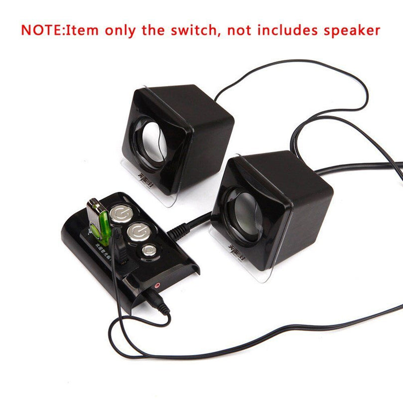 Plugadget Desktop Computer PC Case Power Supply on/off Reset Button Switch with Double USB and Audio Ports for Office Internet Cafes