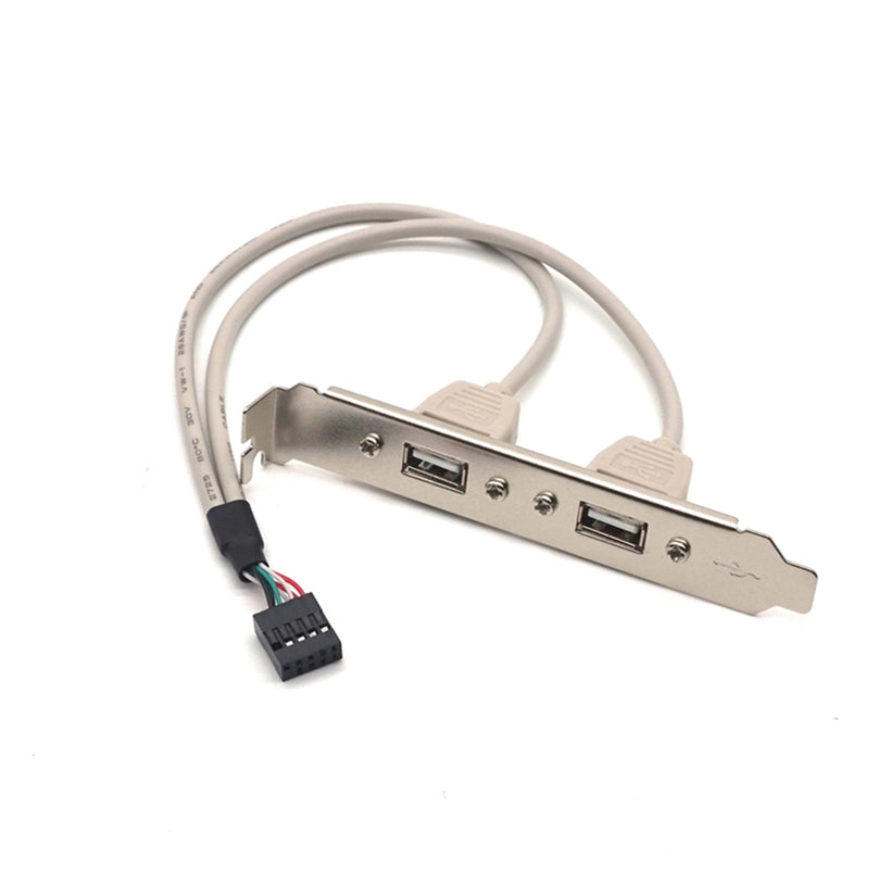 Plugadget 2PCS 2 Port USB2.0 Motherboard Rear Panel Expansion Bracket Host Adapter