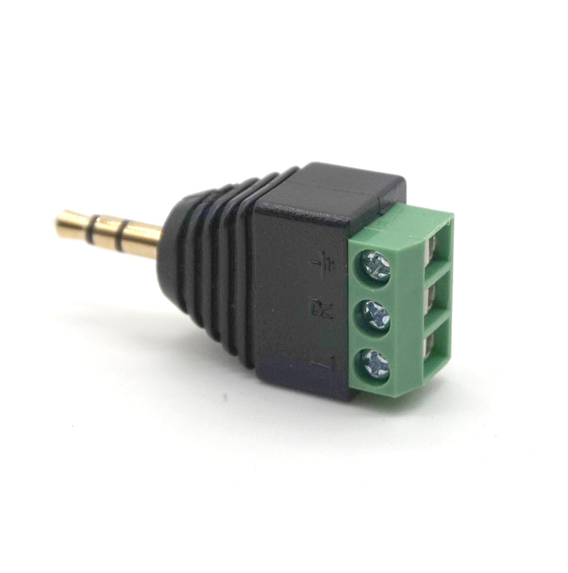 Plugadget 3pcs 3.5mm Adapter 3.5 audio mono plug to screw terminal Audio Mono Plug Audio Connector screw connector