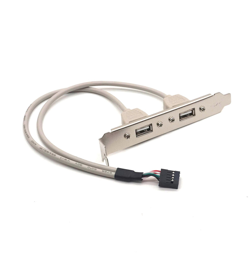 Plugadget 2PCS 2 Port USB2.0 Motherboard Rear Panel Expansion Bracket Host Adapter