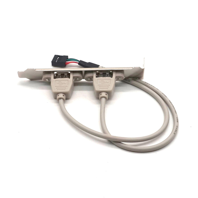 Plugadget 2PCS 2 Port USB2.0 Motherboard Rear Panel Expansion Bracket Host Adapter