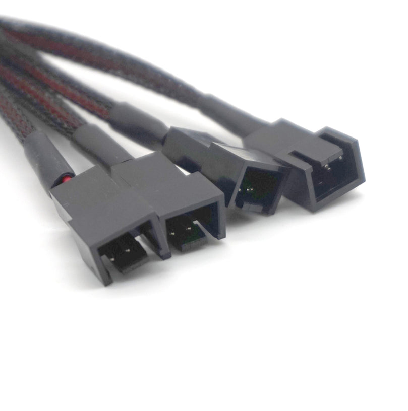 Plugadget 15 Pin SATA Cable Male to 4-Port Cooler Cooling Fan 3 Pin Socket 12V Power Supply Cable CORD 22AWG Wire for PC DIY