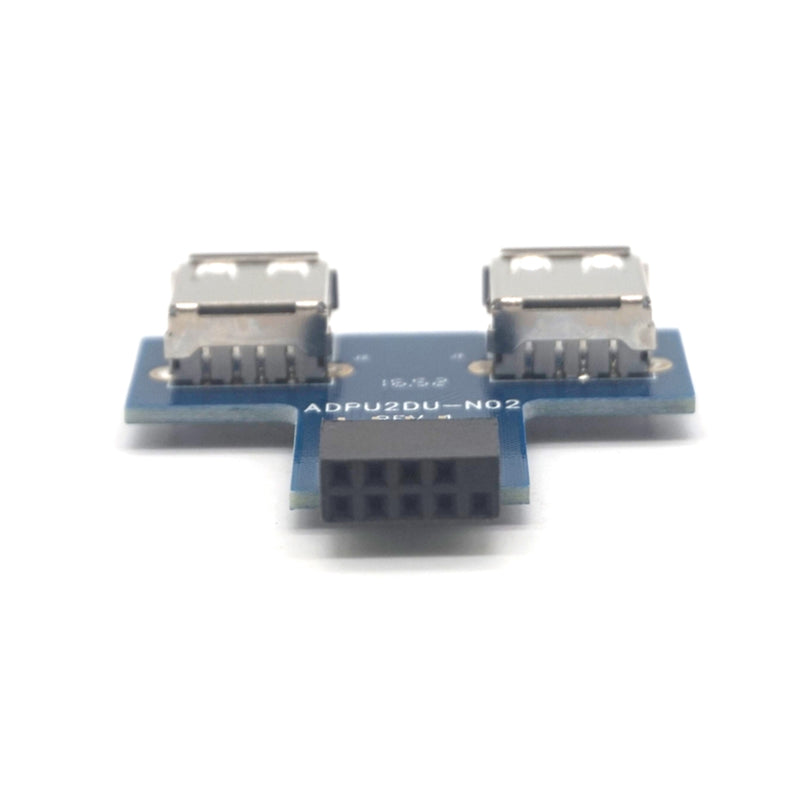 Plugadget Motherboard USB 2.0 9Pin Female to 2 Port A Female Adapter Converter PCB Board Card Extender Internal PC Case