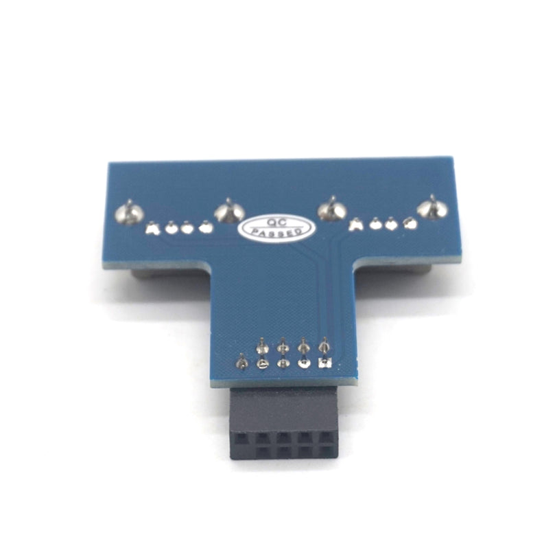 Plugadget Motherboard USB 2.0 9Pin Female to 2 Port A Female Adapter Converter PCB Board Card Extender Internal PC Case