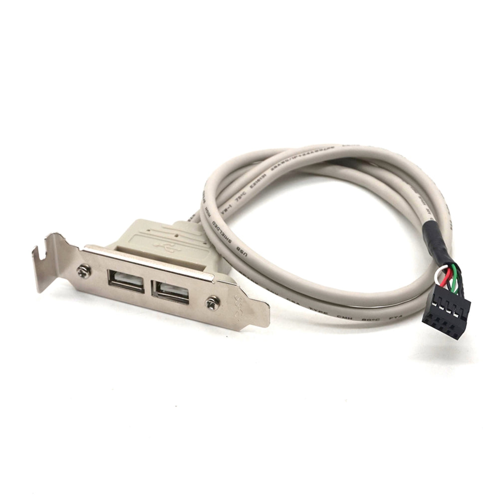 Plugadget Computer Motherboard 9 Pin Connector to USB2.0 2 port 2USB extension Power cable Half-height Baffle Data line with screw