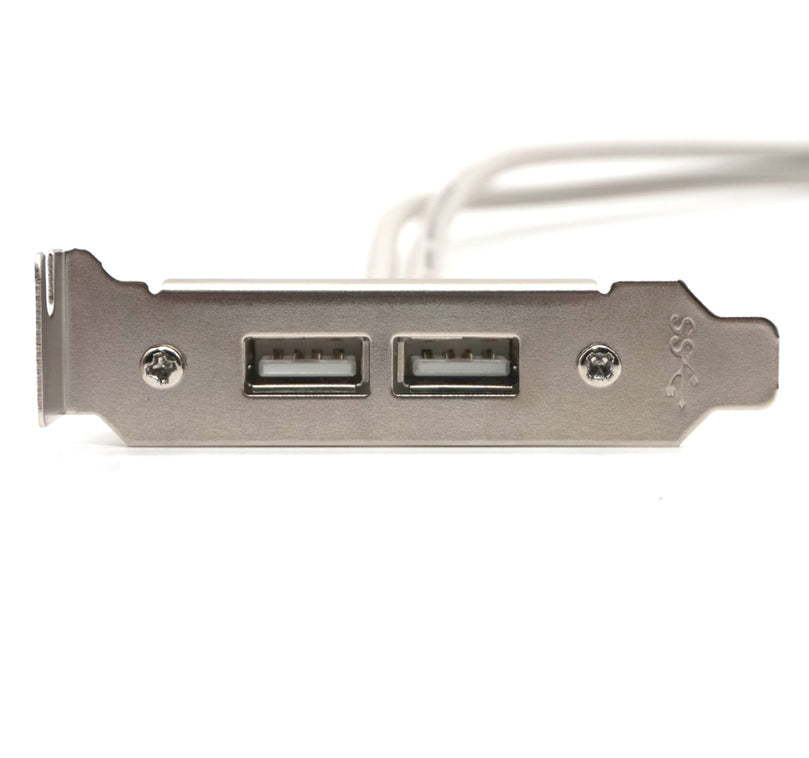 Plugadget Computer Motherboard 9 Pin Connector to USB2.0 2 port 2USB extension Power cable Half-height Baffle Data line with screw