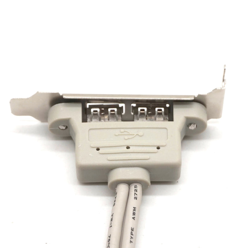 Plugadget Computer Motherboard 9 Pin Connector to USB2.0 2 port 2USB extension Power cable Half-height Baffle Data line with screw