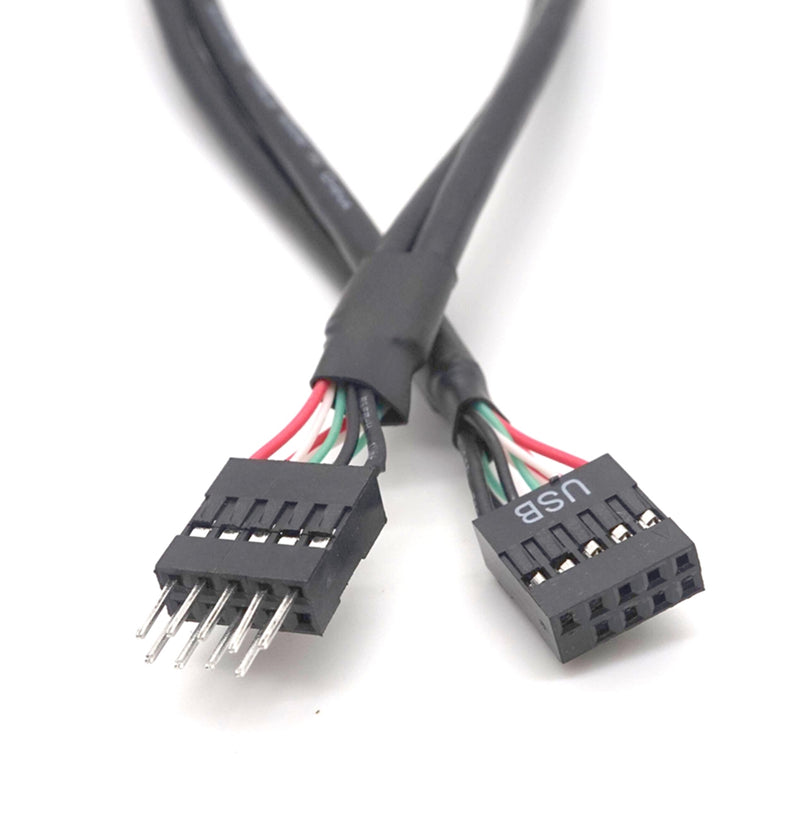 Plugadget USB 2.0 9 Pin Male to 9 Pin Female Adapter Extension Cable USB2.0 9 Pin M/F Multiplier Extension Cord Wire Line 50cm(1.6 ft)