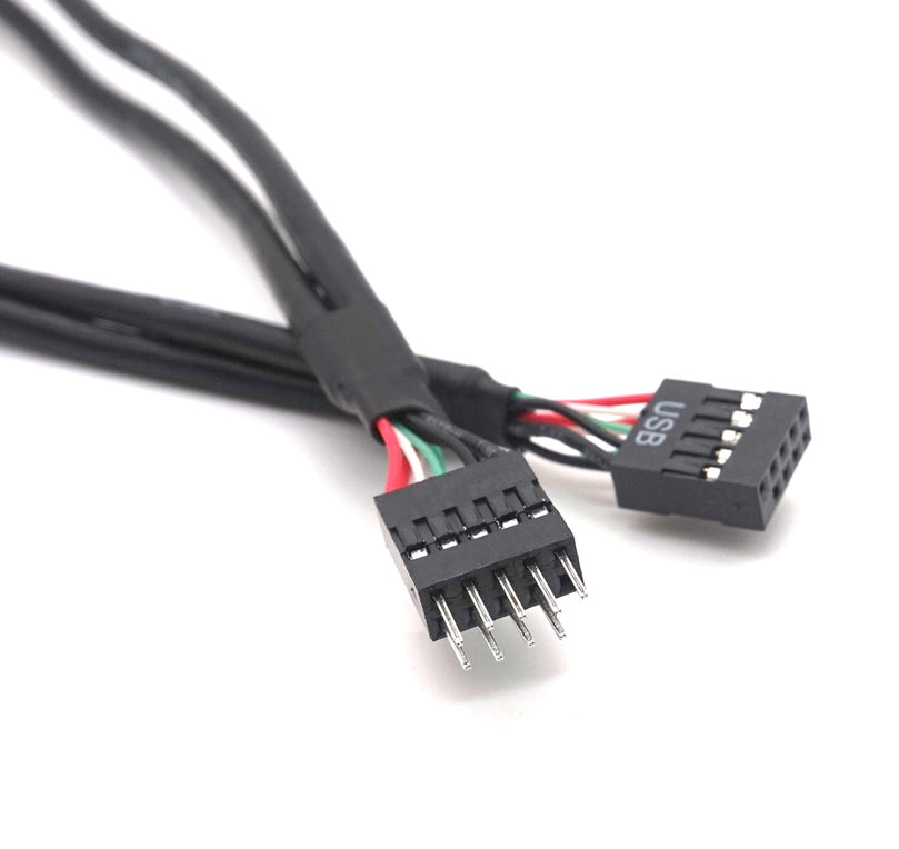 Plugadget USB 2.0 9 Pin Male to 9 Pin Female Adapter Extension Cable USB2.0 9 Pin M/F Multiplier Extension Cord Wire Line 50cm(1.6 ft)