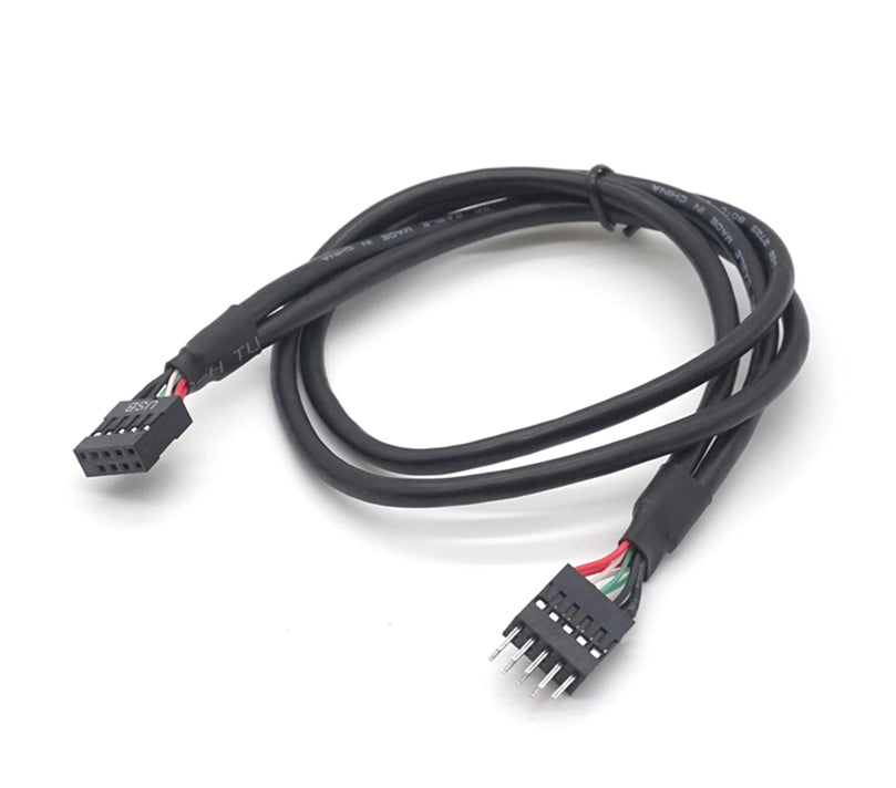 Plugadget USB 2.0 9 Pin Male to 9 Pin Female Adapter Extension Cable USB2.0 9 Pin M/F Multiplier Extension Cord Wire Line 50cm(1.6 ft)