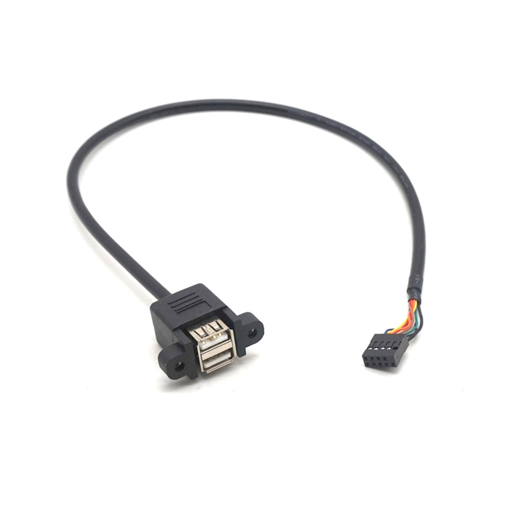 Plugadget 2PCS 50CM Chassis Motherboard DuPont 2.0 9Pin to USB2.0 Dual Port Bezel Extension Cable 9Pin 2.0mm to 2 port USB2.0