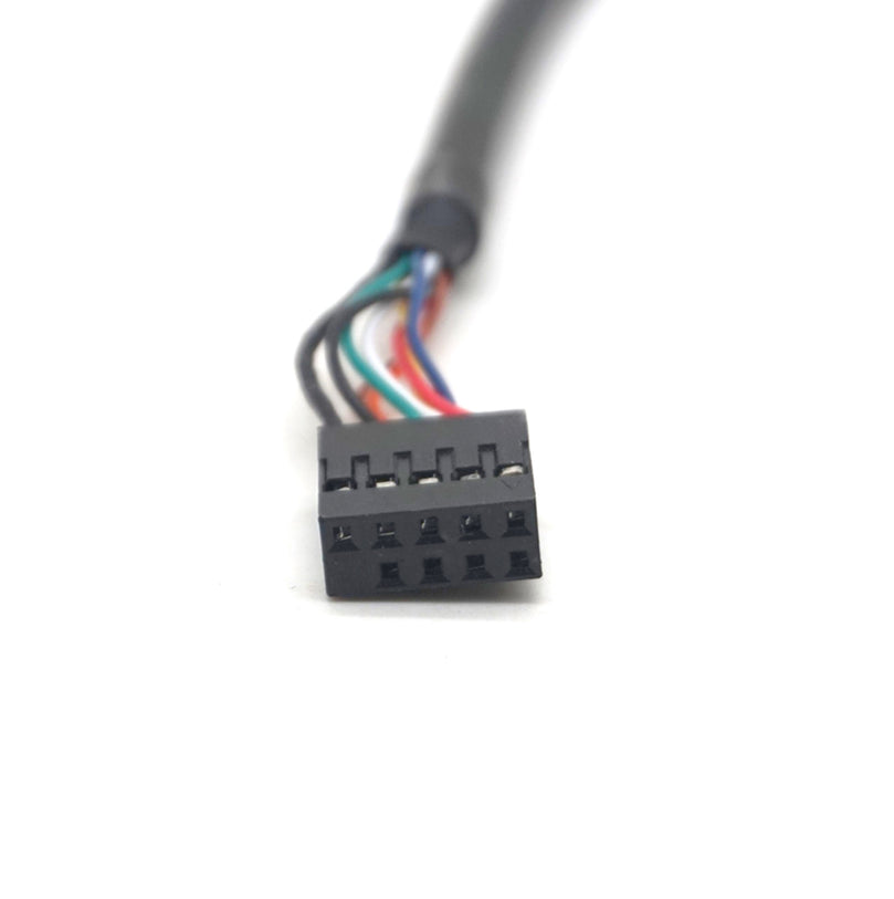 Plugadget 2PCS 50CM Chassis Motherboard DuPont 2.0 9Pin to USB2.0 Dual Port Bezel Extension Cable 9Pin 2.0mm to 2 port USB2.0