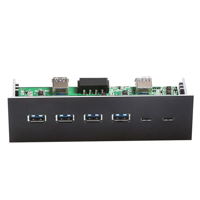 Plugadget 4 Ports USB3.0+2 Ports USB3.1 Type C Desktop Front Panel Computer Drives Expansion card