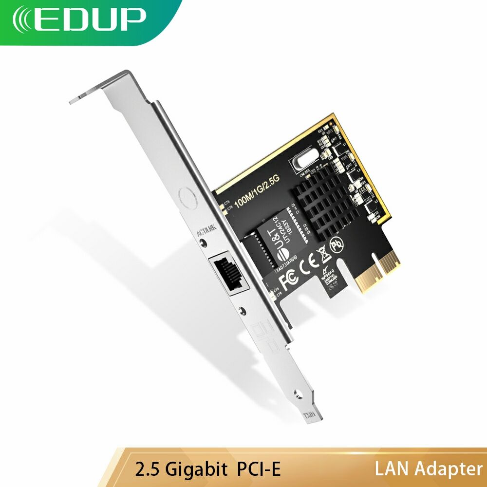 Plugadget RJ45 10/100/1000/25000Mbps NIC Controller LAN Adapter Converter PCI-E PCI Express Network Card 2.5 Gigabit Ethernet