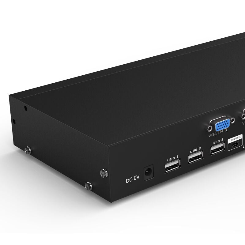 Plugadget 8 Port KVM Switch VGA USB Manual Keypress with Wired Remote Extension Switcher PC Selector for 8 PC 1 Monitor MT-801UK