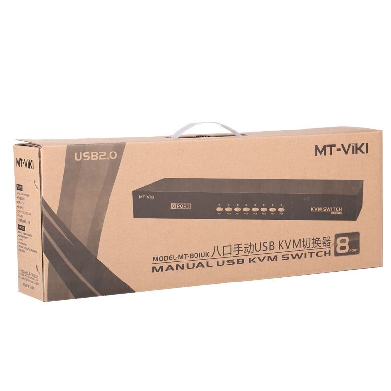 Plugadget 8 Port KVM Switch VGA USB Manual Keypress with Wired Remote Extension Switcher PC Selector for 8 PC 1 Monitor MT-801UK