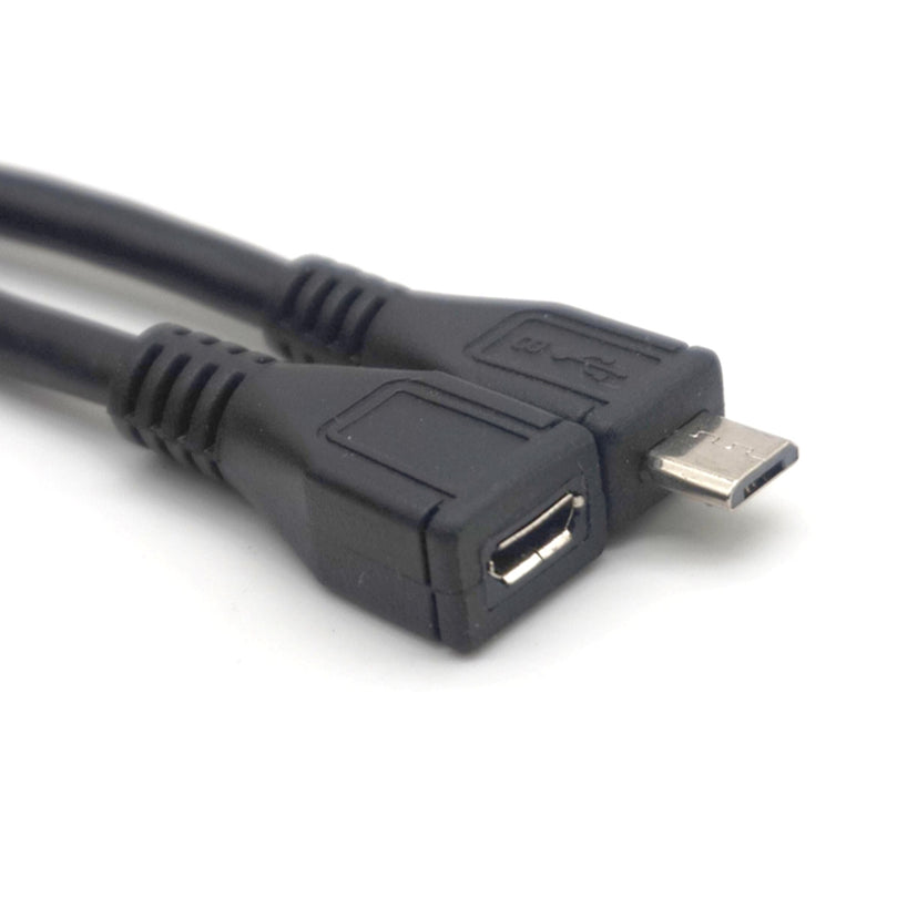 Plugadget 2PCS Micro USB 2.0 Type B Male To Female Extension Cable Wire Extender Charging Cable