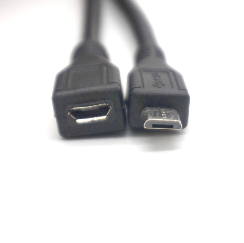 Plugadget 2PCS Micro USB 2.0 Type B Male To Female Extension Cable Wire Extender Charging Cable