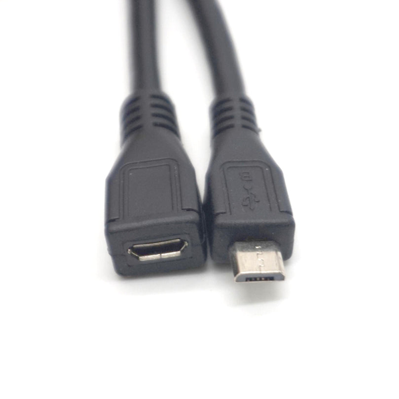 Plugadget 2PCS Micro USB 2.0 Type B Male To Female Extension Cable Wire Extender Charging Cable