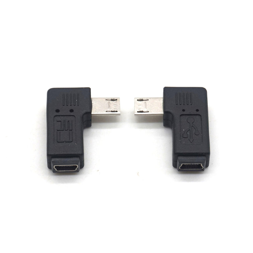 Plugadget 90 Degree left+right Angle Adapter Micro USB Type A B Male to Mini USB Female Adapter